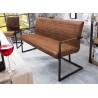 Banquette design avec accoudoirs marron vintage 160 cm