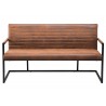 Banquette design avec accoudoirs marron vintage 160 cm