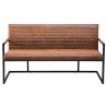 Banquette design avec accoudoirs marron vintage 160 cm