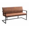 Banquette design avec accoudoirs marron vintage 160 cm