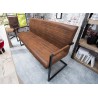 Banquette design avec accoudoirs marron vintage 160 cm