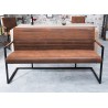 Banquette design avec accoudoirs marron vintage 160 cm
