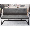 Banquette design avec accoudoirs gris vintage 160 cm