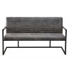 Banquette design avec accoudoirs gris vintage 160 cm