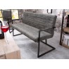 Banquette design avec accoudoirs gris vintage 160 cm