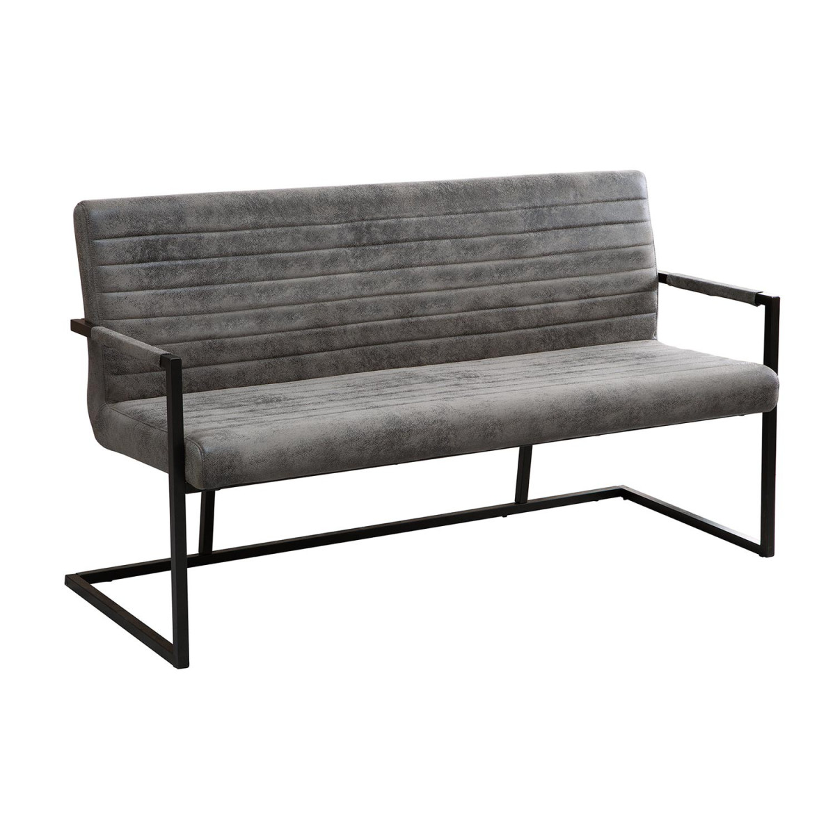 Banquette design avec accoudoirs gris vintage 160 cm