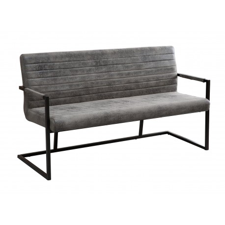 Banquette design avec accoudoirs gris vintage 160 cm