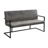 Banquette design avec accoudoirs gris vintage 160 cm