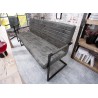 Banquette design avec accoudoirs gris vintage 160 cm