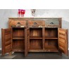 Meuble buffet en bois recyclé coloré 1m25