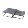 Lot de 2 table basse gigogne carrée anthracite et cuivré