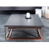 Lot de 2 table basse gigogne carrée anthracite et cuivré
