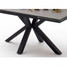 Table à manger plateau extensible céramique anthracite et piétement croisé