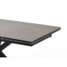 Table à manger plateau extensible céramique anthracite et piétement croisé