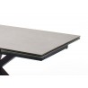 Table à manger plateau extensible céramique anthracite et piétement croisé