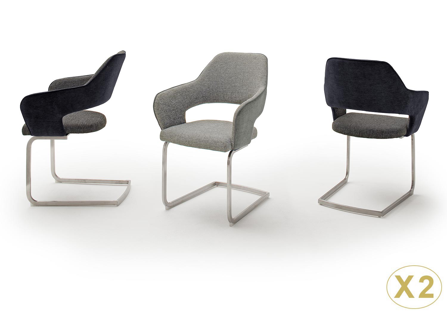 Chaises modernes avec accoudoirs pied traîneau