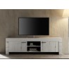 Meuble TV chêne blanc contemporain 180 cm