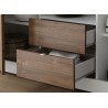 Meuble buffet blanc laqué et noyer 2 portes et 2 tiroirs 184 cm