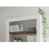 Bibliothèque meuble étagère blanc laqué et noyer 190 cm
