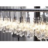 Suspension cristal moderne et métal chromé 120 cm