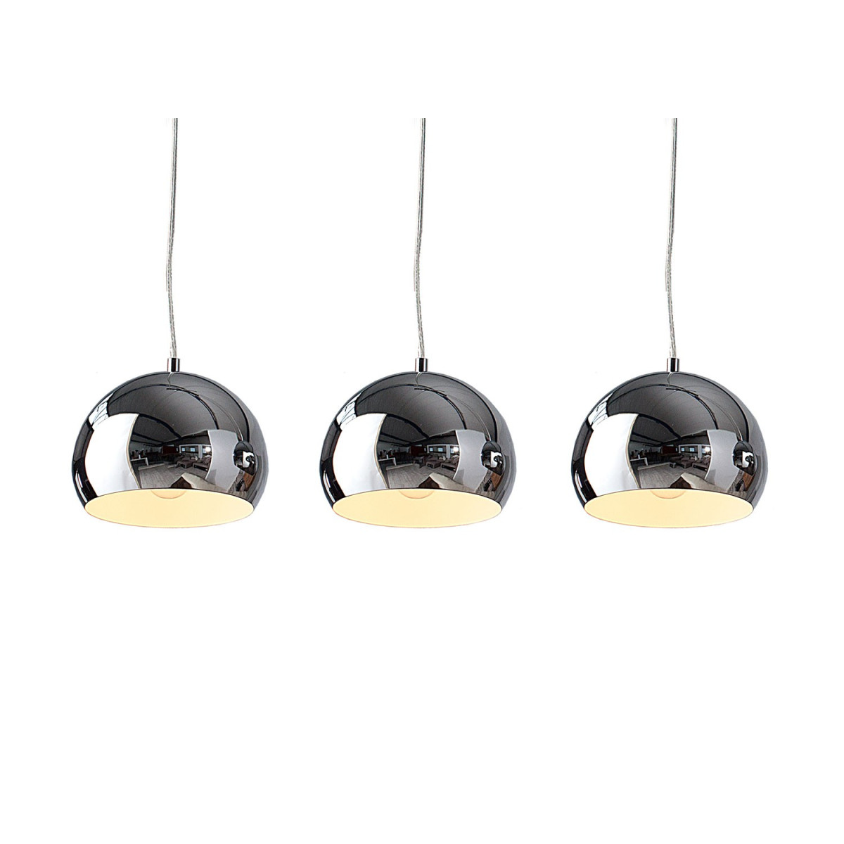 Suspension luminaire design boule chromé