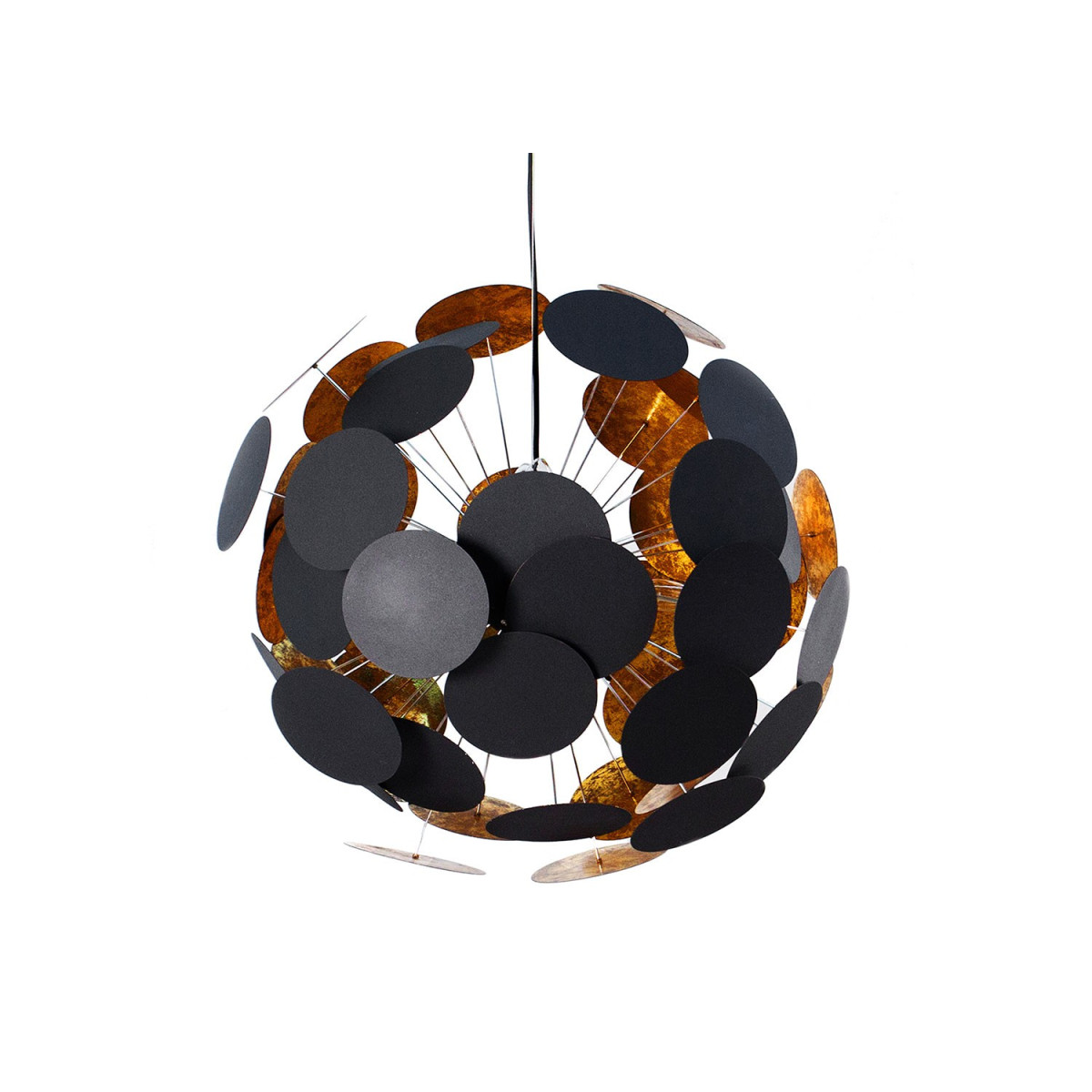 Suspension design moderne boule noir et doré Ø 70 cm