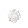 Suspension design moderne boule blanche et argent Ø 70 cm