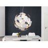 Suspension design moderne boule blanche et argent Ø 70 cm