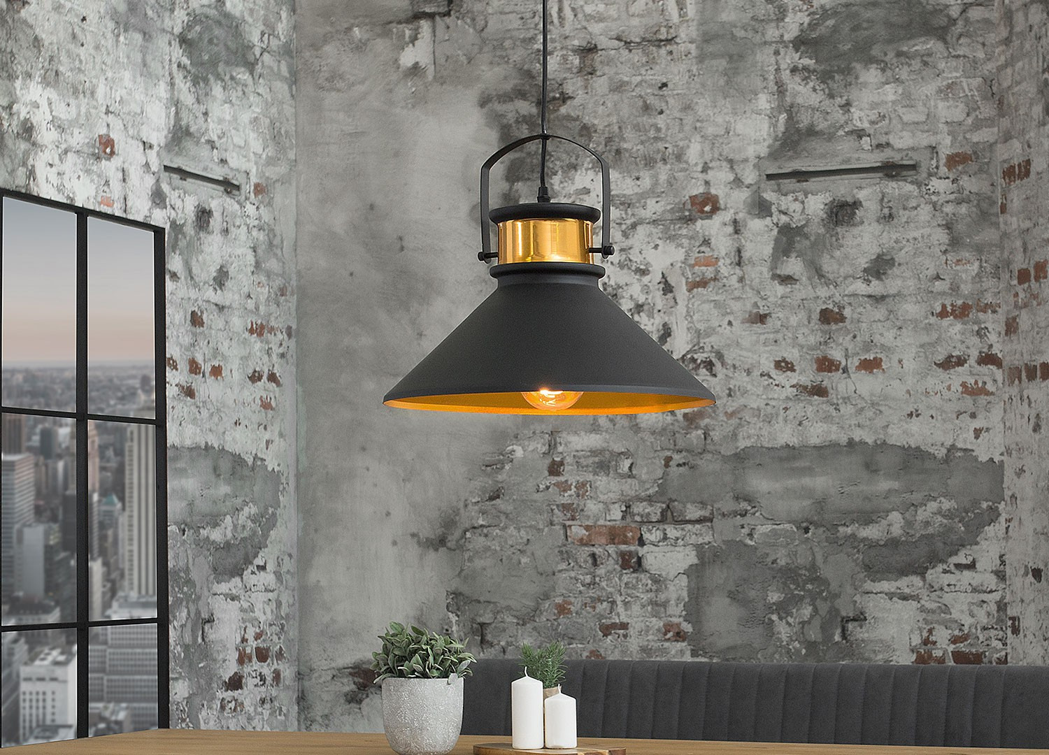  Luminaire  design  esprit loft m tal noir Cbc Meubles