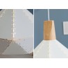 Suspension métal blanc ajouré et bois massif scandinave