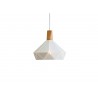 Suspension métal blanc ajouré et bois massif scandinave