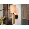 Applique murale luminaire bois flotté et abat jour beige