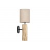 Applique murale luminaire bois flotté et abat jour beige