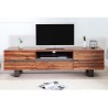 Meuble tv bois massif en acacia pied luge industriel