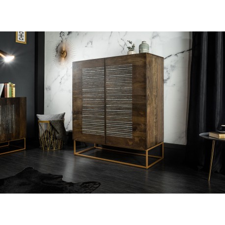 Buffet haut bois massif de manguier 2 portes