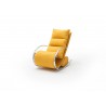 Fauteuil relax design tissu jaune + repose pieds