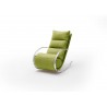 Fauteuil relax design tissu vert + repose pieds