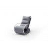 Fauteuil relax design tissu gris + repose pieds