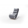 Fauteuil relax design tissu gris + repose pieds