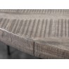 Table de salle à manger ronde bois massif manguier gris et pied métal