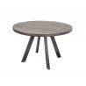 Table de salle à manger ronde bois massif manguier gris et pied métal