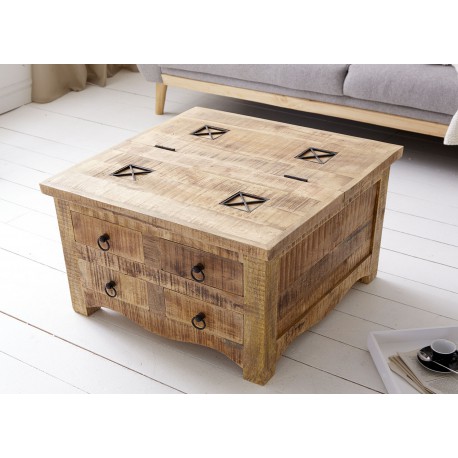 TABLE BASSE COFFRE EN CHENE