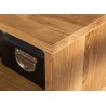 Table basse rectangulaire en bois massif et métal noir