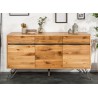 Buffet en bois massif et pied métal 160 cm