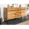 Buffet en bois massif et pied métal 160 cm