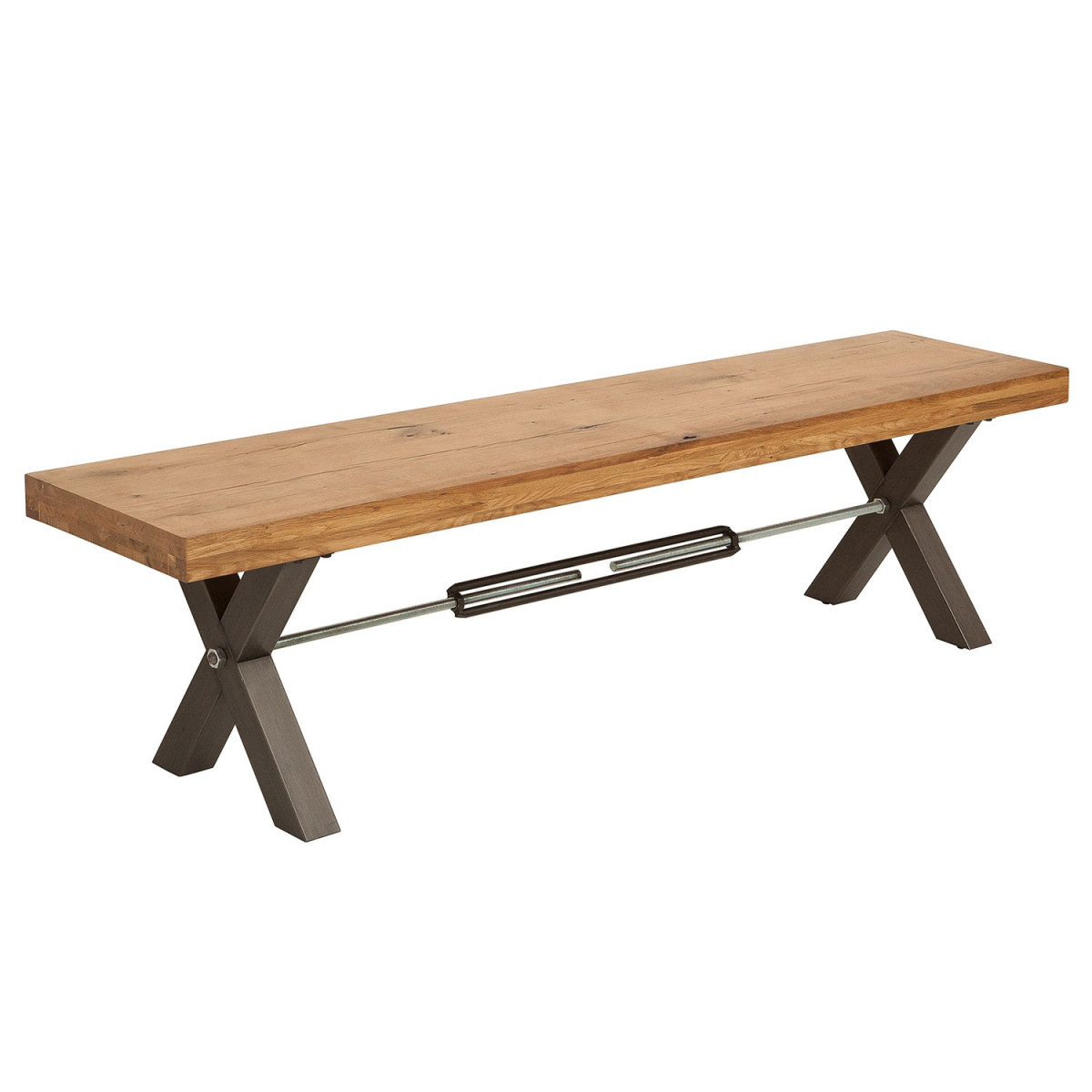 Banc de salle à manger 180 cm bois massif et métal