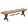 Banc de salle à manger 180 cm bois massif et métal