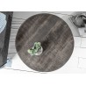 Table basse ronde bois de manguier gris et métal