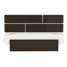 Lit 140x190 cm blanc et gris anthracite laqué avec chevets suspendus