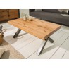 Table basse rectangulaire 110 cm chêne sauvage huilé et métal anthracite
